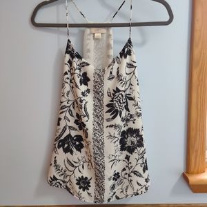 Loft Ann Taylor Black and white floral tanktop